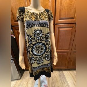 London Times knit floral print boho dress size 16